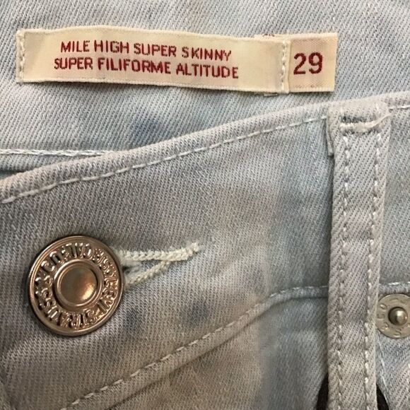 LEVI’S tie dye wash jeans mile high super skinny high rise waisted waist 29 - Picture 11 of 16